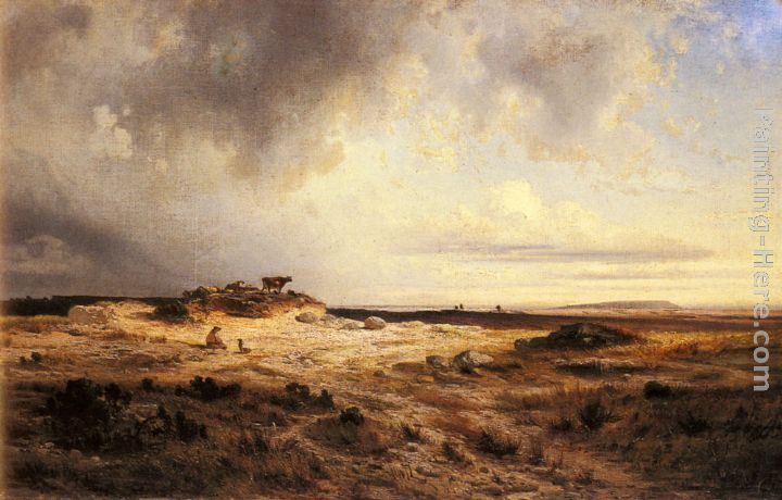 Georges Michel An Extensive Landscape with a Stormy Sky